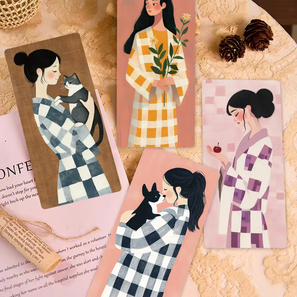 30 Retro Cartoon Girl Bookmarks