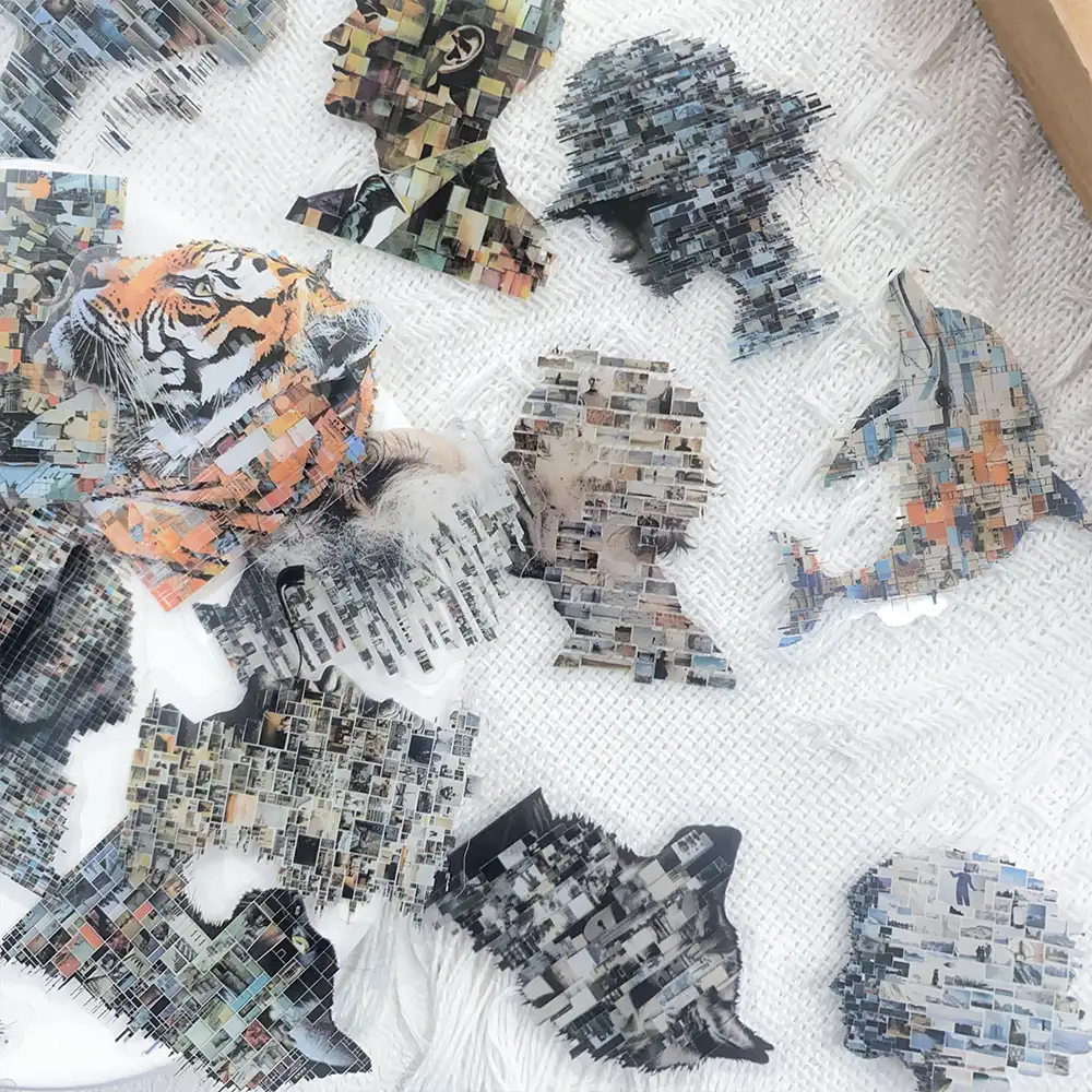 50 Animal Portrait Collage Stickers for Phones and Laptops