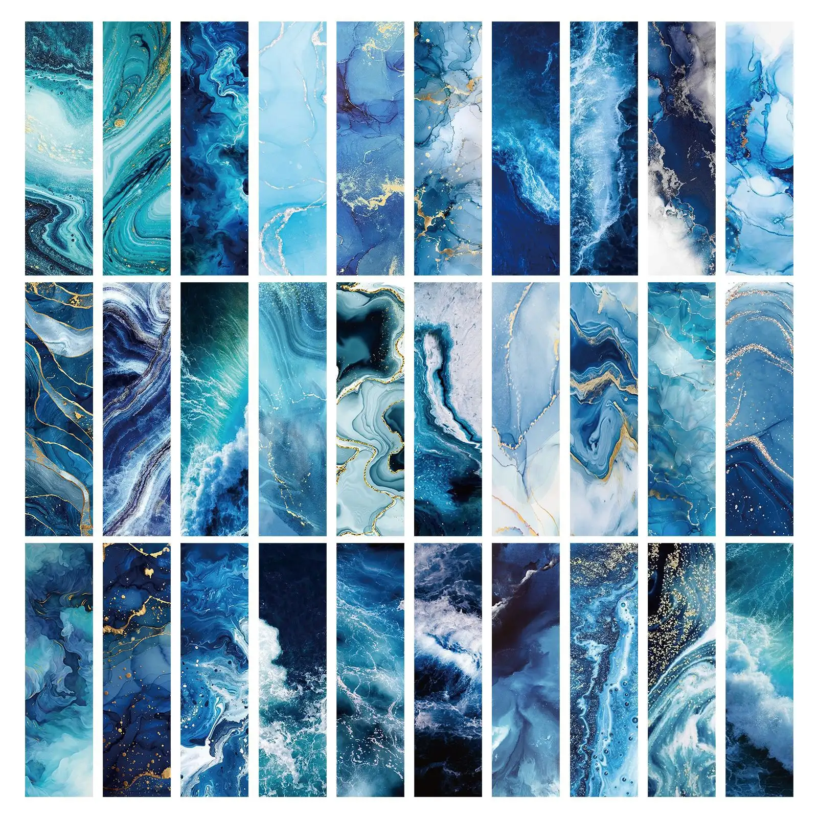 30-Piece Blue Ocean Bookmark Set