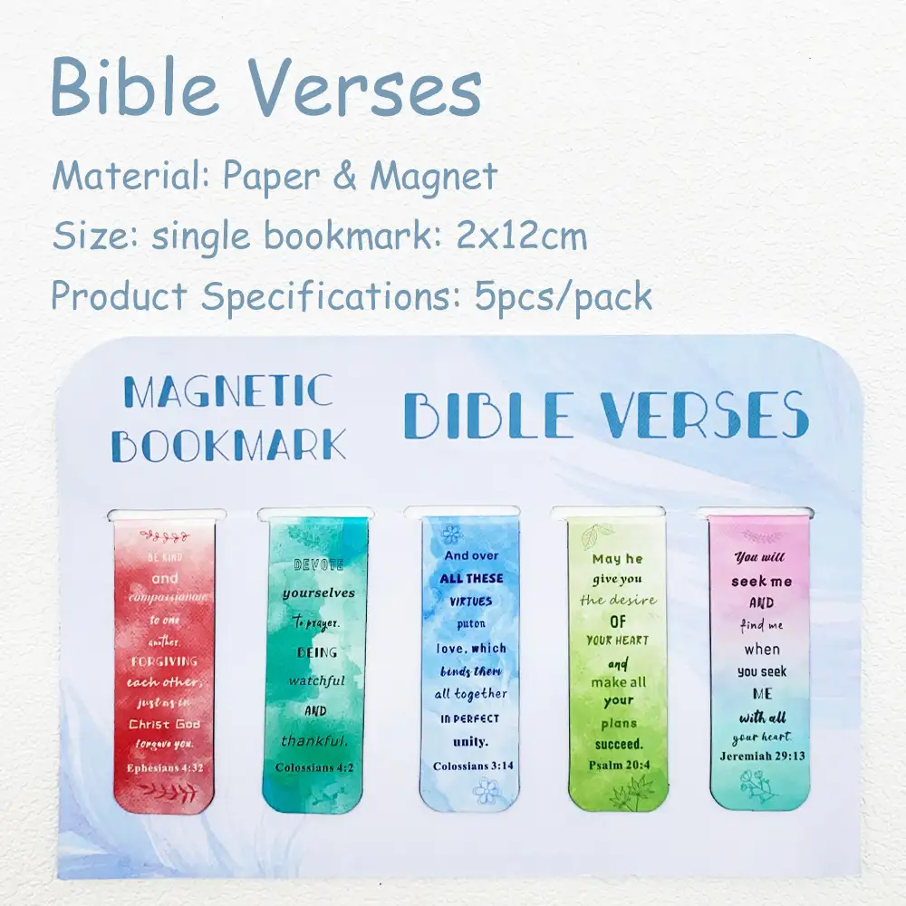 5-Pack Magnetic Bookmarks for Students