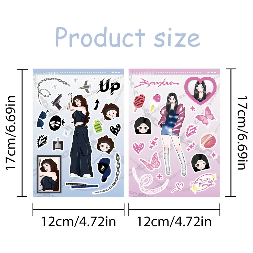 Trendy Waterproof PET Decorative Stickers, 2 Sheets