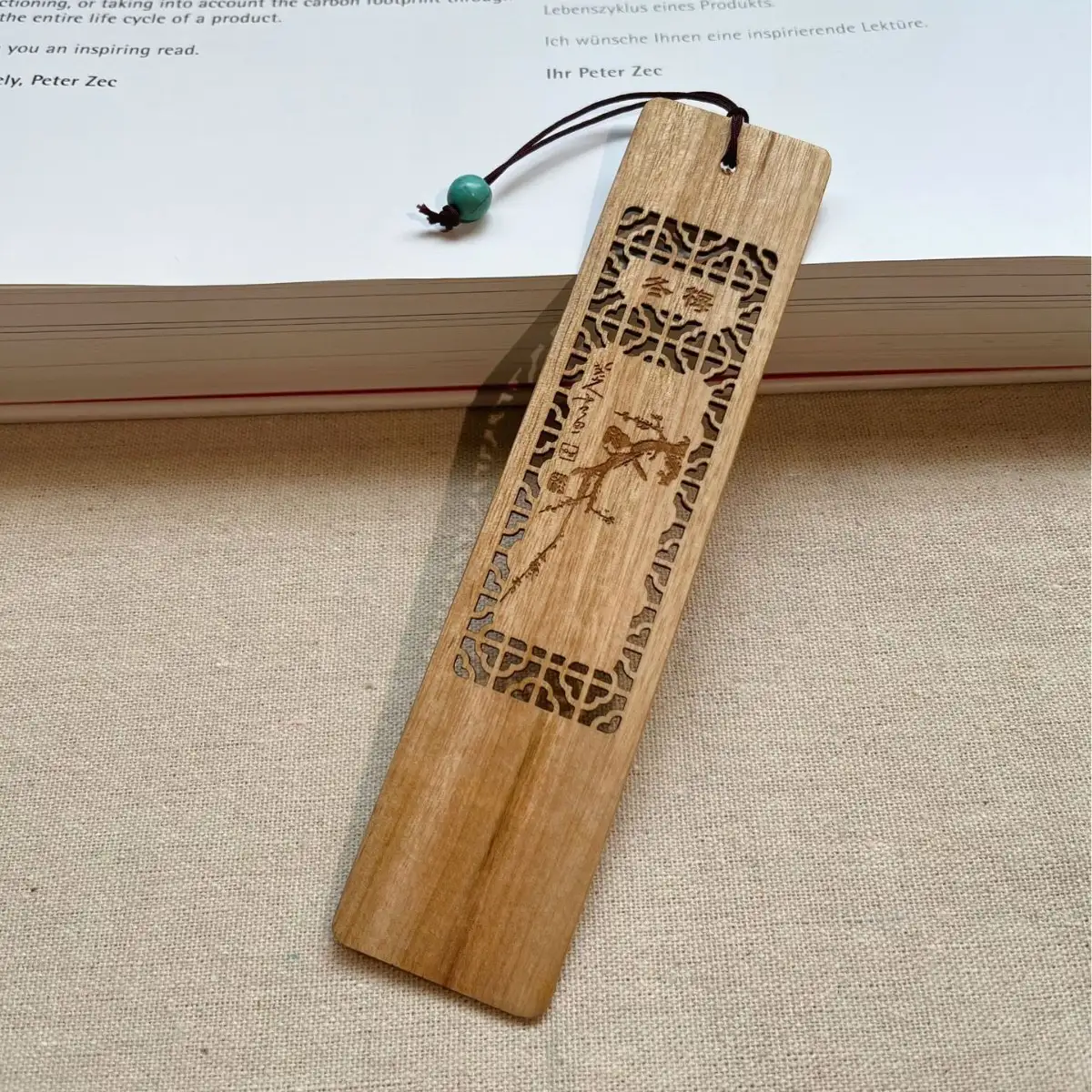 Chinese-Style Classical Wooden Bookmark Gift