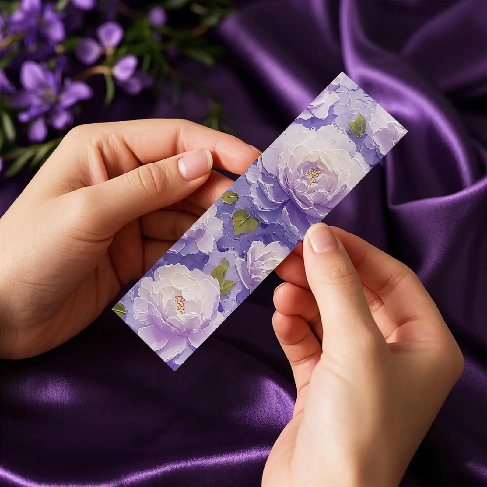 Qi Encounter 3D Oil Painting Flower Bookmarks, 30-Piece Set