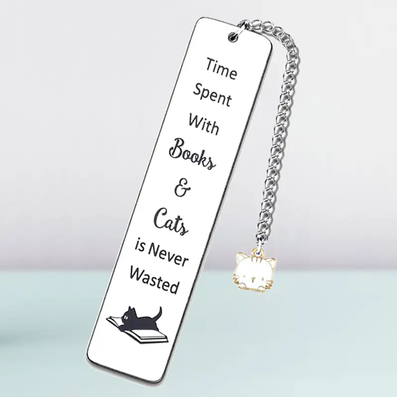 Personalized Stainless Steel Cat Bookmark
