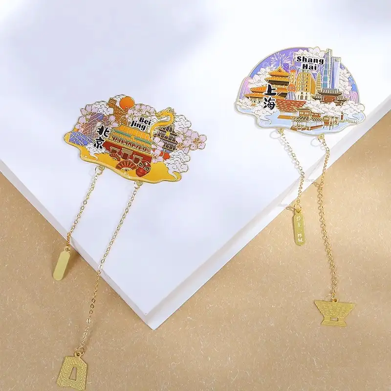 Chinese City Landmarks Metal Bookmark