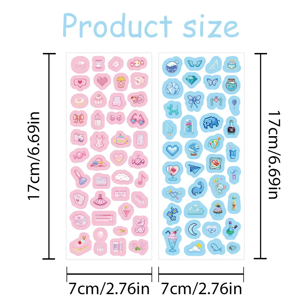 Pixel Game Cartoon Waterproof Stickers for Kids