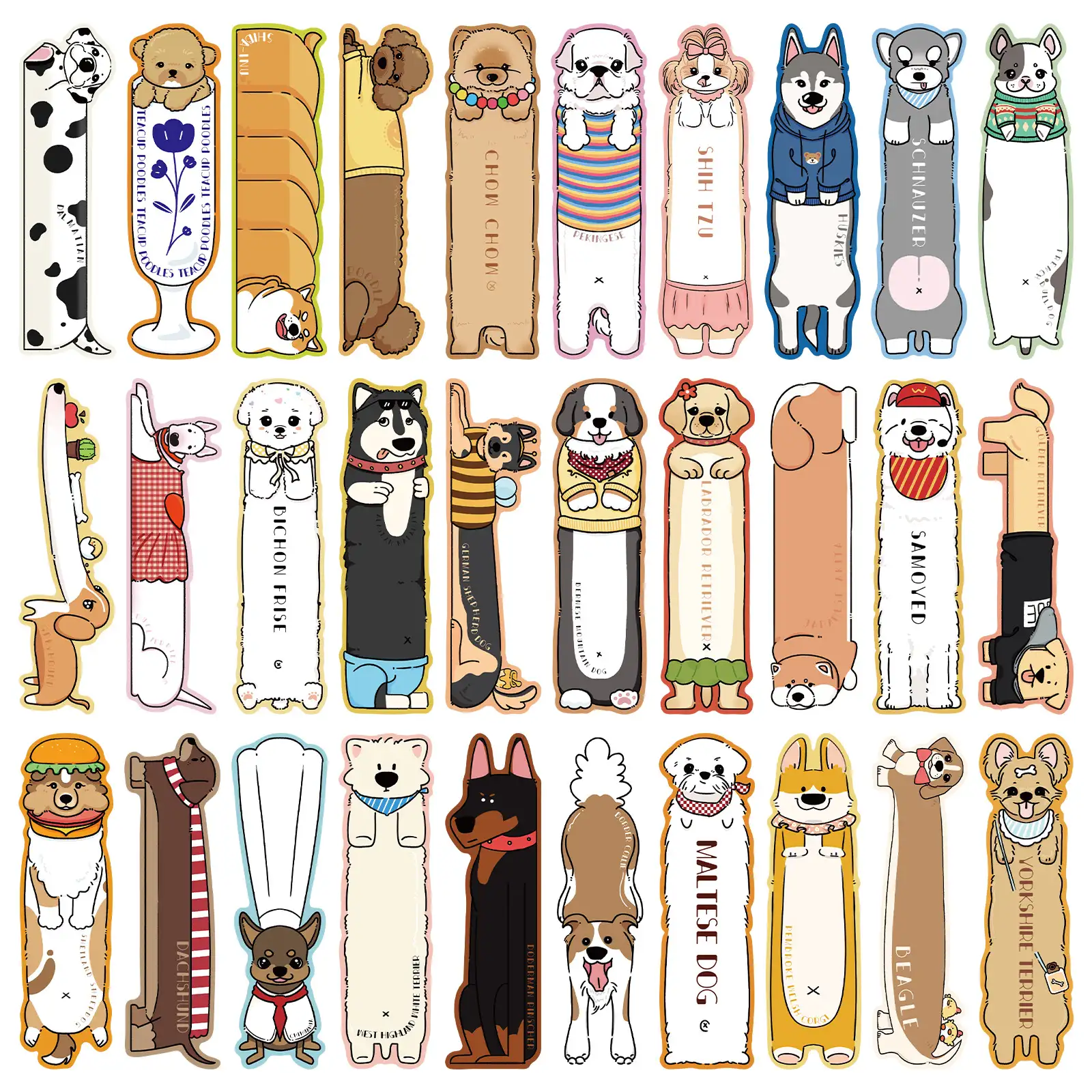 Cartoon Puppy Bookmarks for Reading