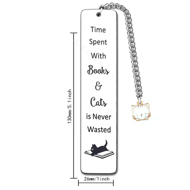 Personalized Stainless Steel Cat Bookmark