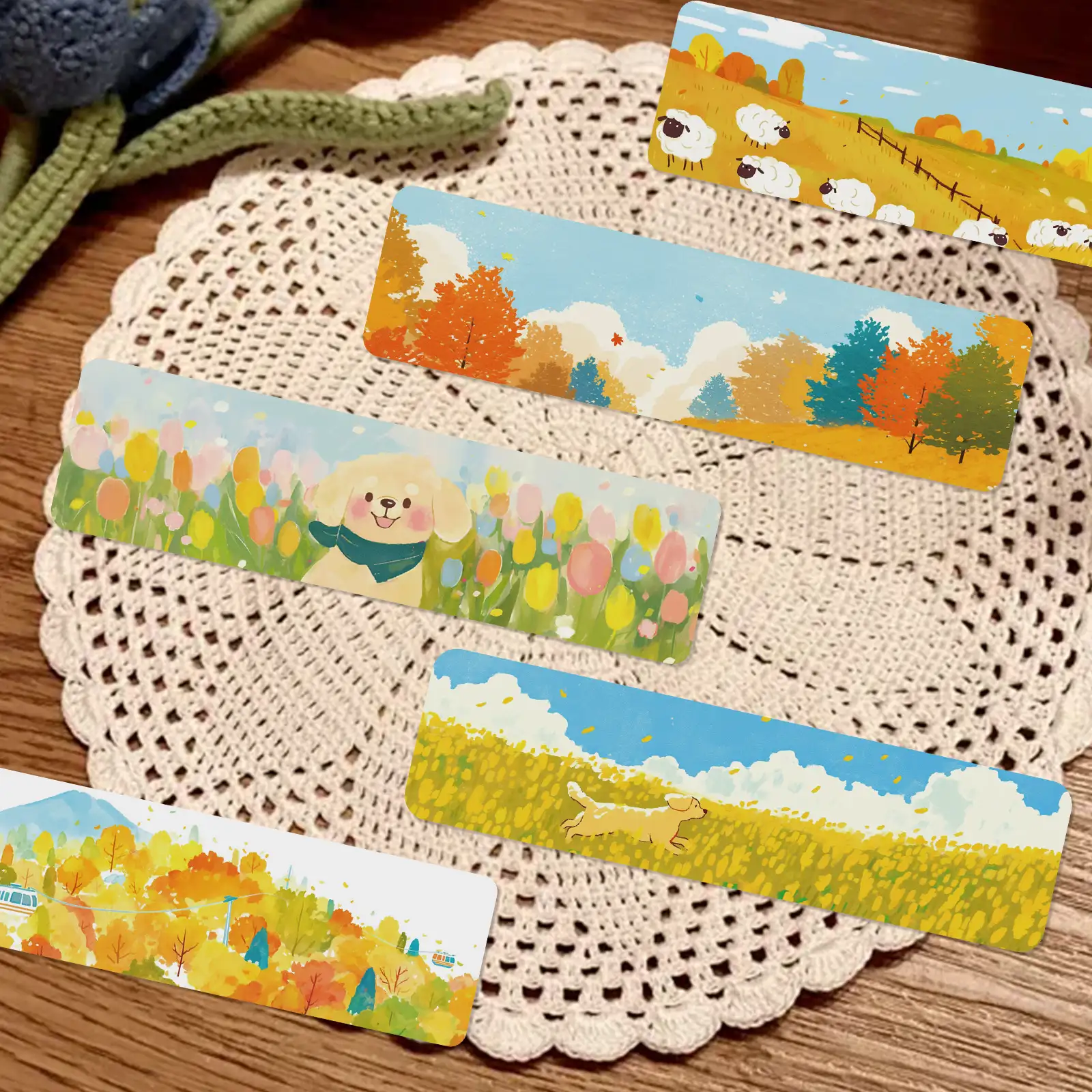 30-Piece Scenic Oil Painting Bookmark Set