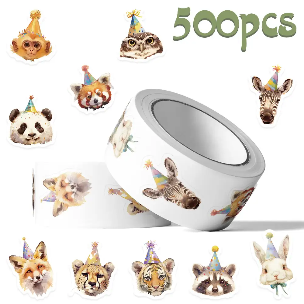 500-Count Anime Party Envelope Seal Sticker Roll