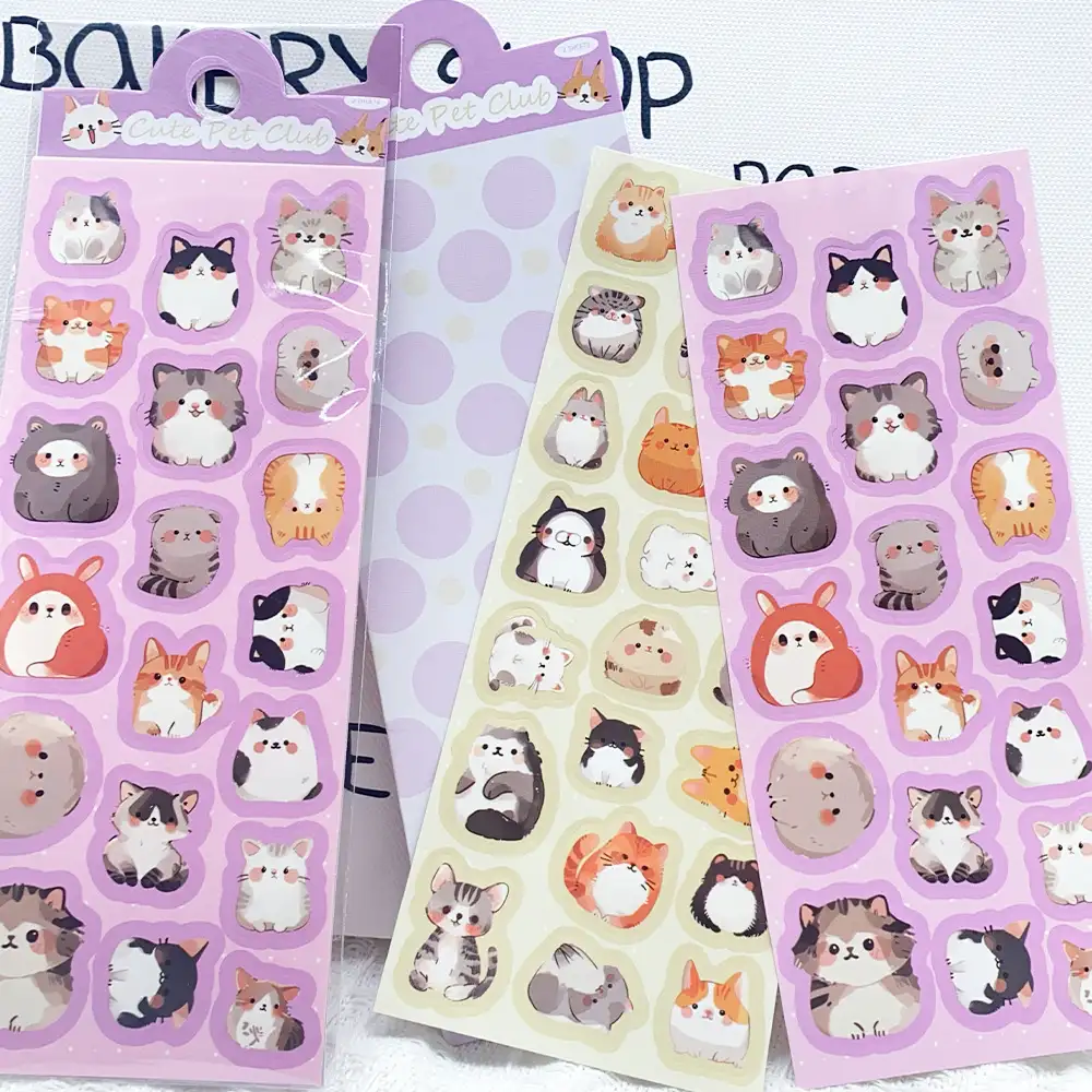 Cute Pet Club Waterproof PET Sticker Sheets, 2-Pack