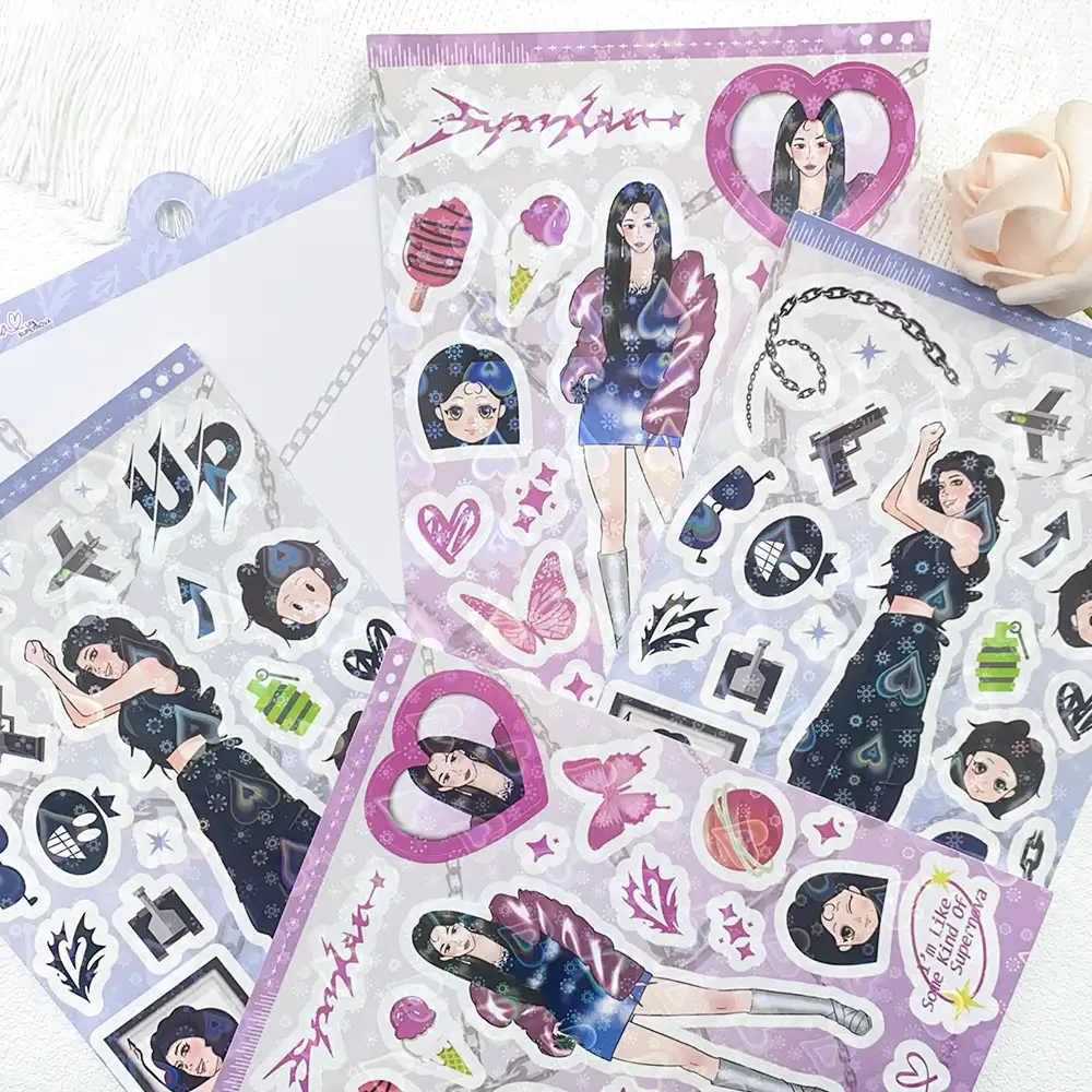 Trendy Waterproof PET Decorative Stickers, 2 Sheets