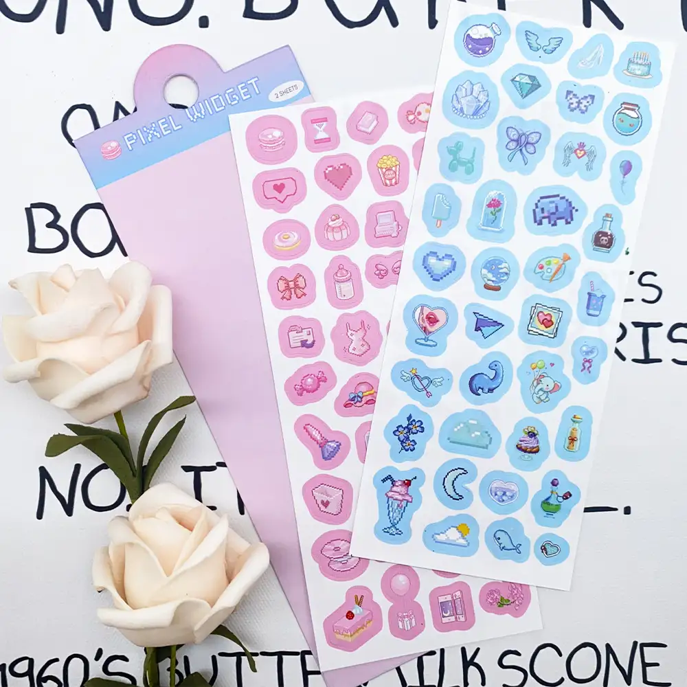 Pixel Game Cartoon Waterproof Stickers for Kids