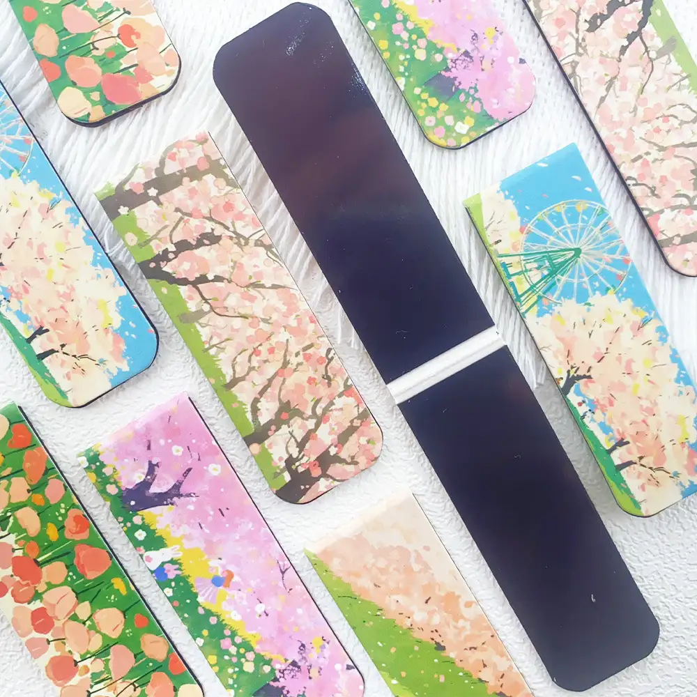 5-Pack Folding Spring Wildflower Magnetic Bookmarks
