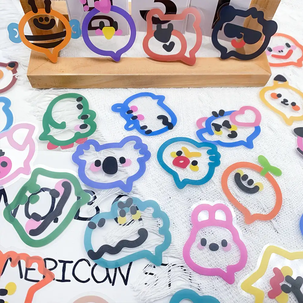 Cartoon Bubble Transparent PET Stickers
