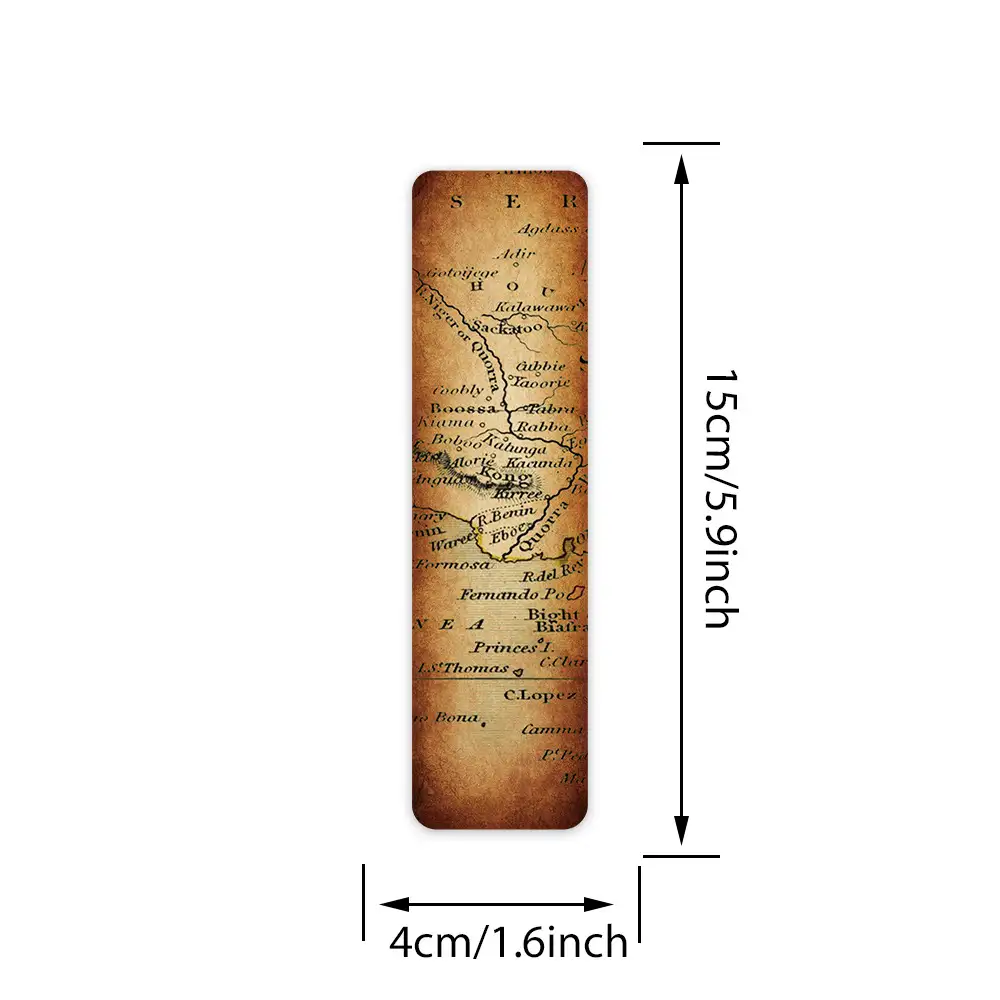 30-Piece Vintage Map Paper Bookmark Set