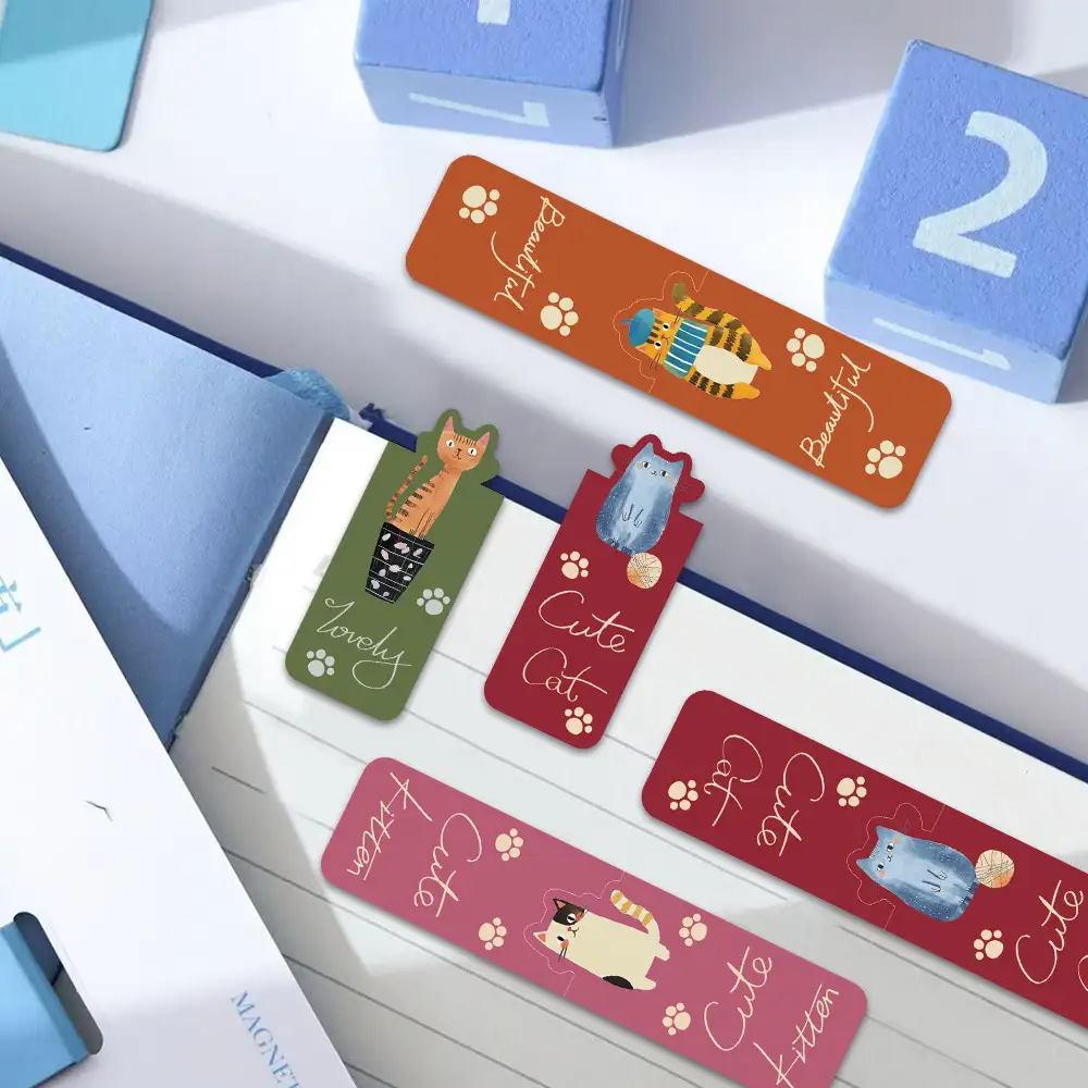 4-Pack Cute Cat Magnetic Bookmarks
