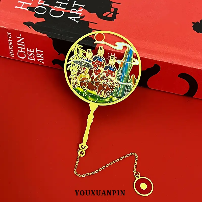 中式雕刻黃銅鏤空金屬書籤