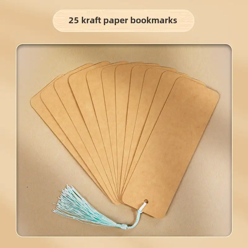 Blank Retro Watercolor Bookmark for DIY Crafts