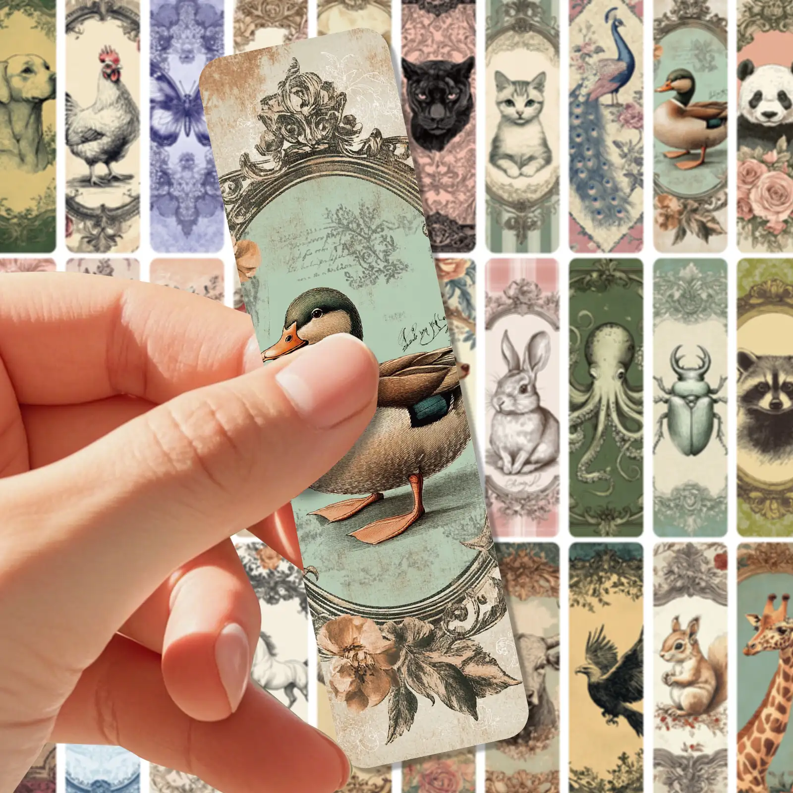 30-Piece Vintage Animal Photo Frame Bookmark Set