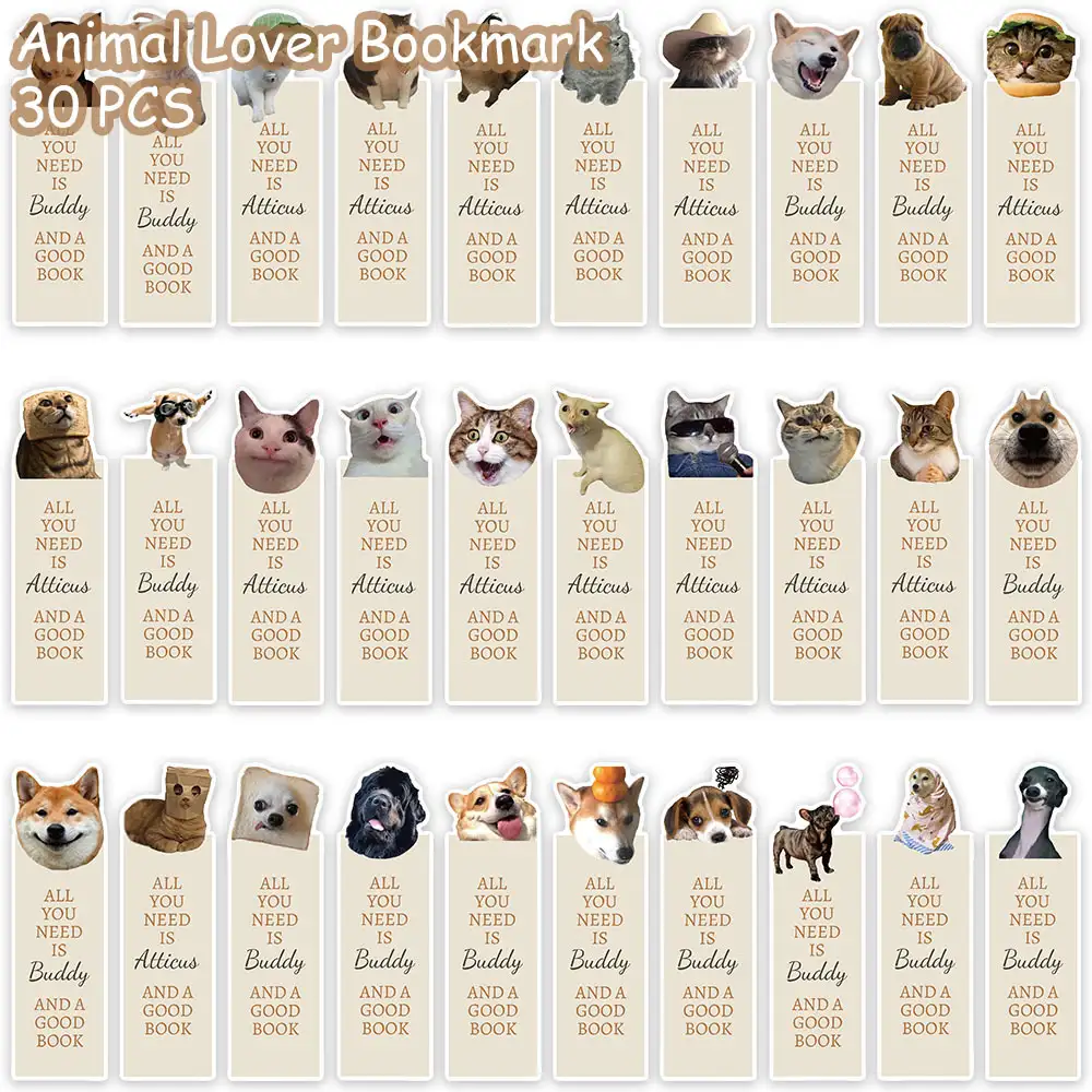 30-Pack Cat Lover Paper Bookmarks