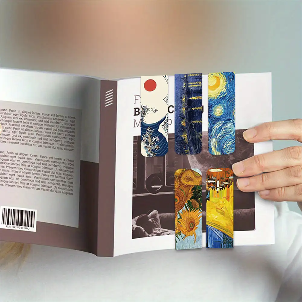 5入組油畫磁性書籤