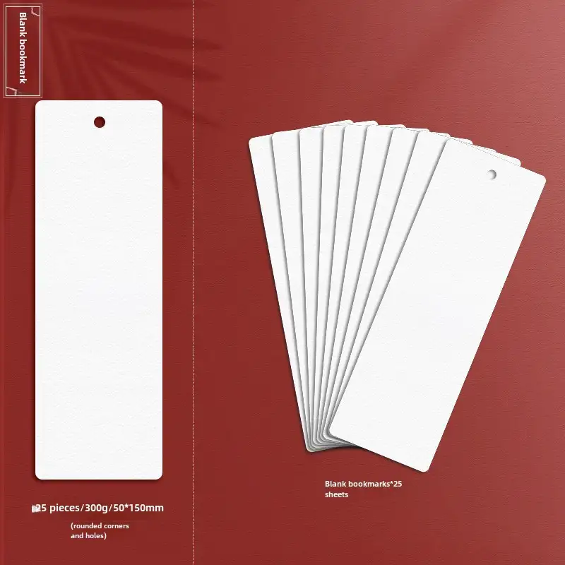 Blank Retro Watercolor Bookmark for DIY Crafts