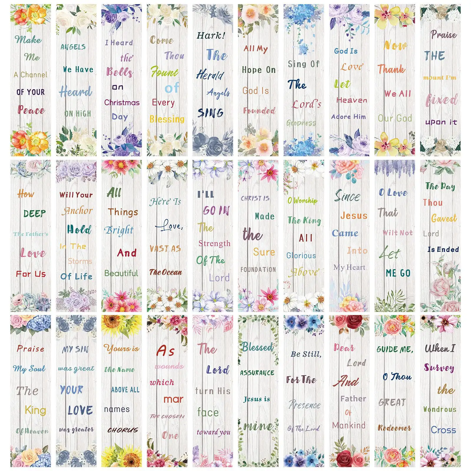 30 English Bible Poetry Bookmarks