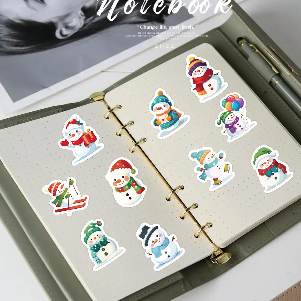 Cartoon Snowman Decorative Sticker Roll, 500 Sheets