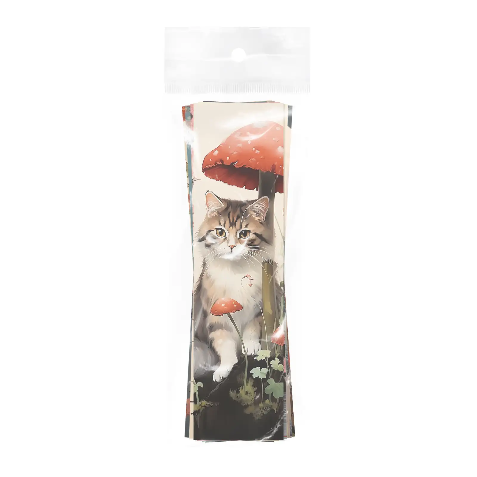 30 Cat Page Clip Bookmarks with Japanese Blessing Messages