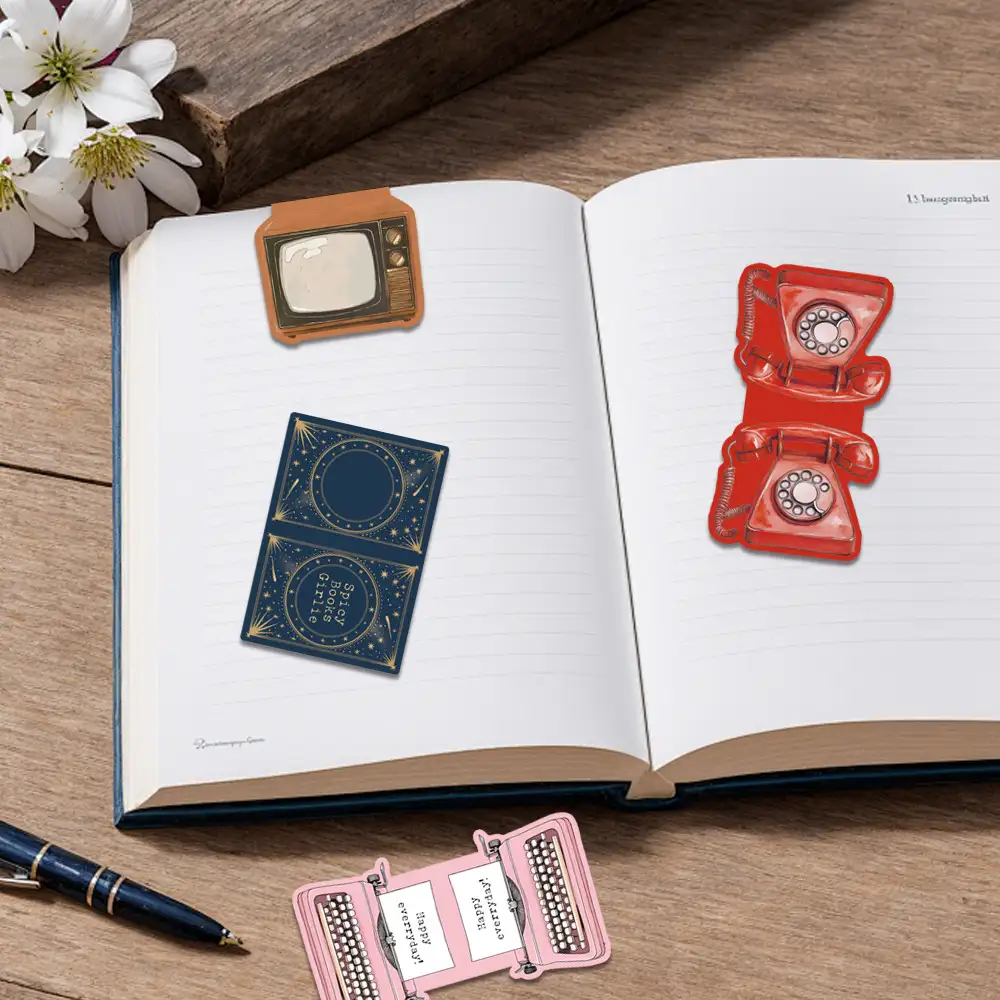 4-Pack Retro Magnetic Bookmarks