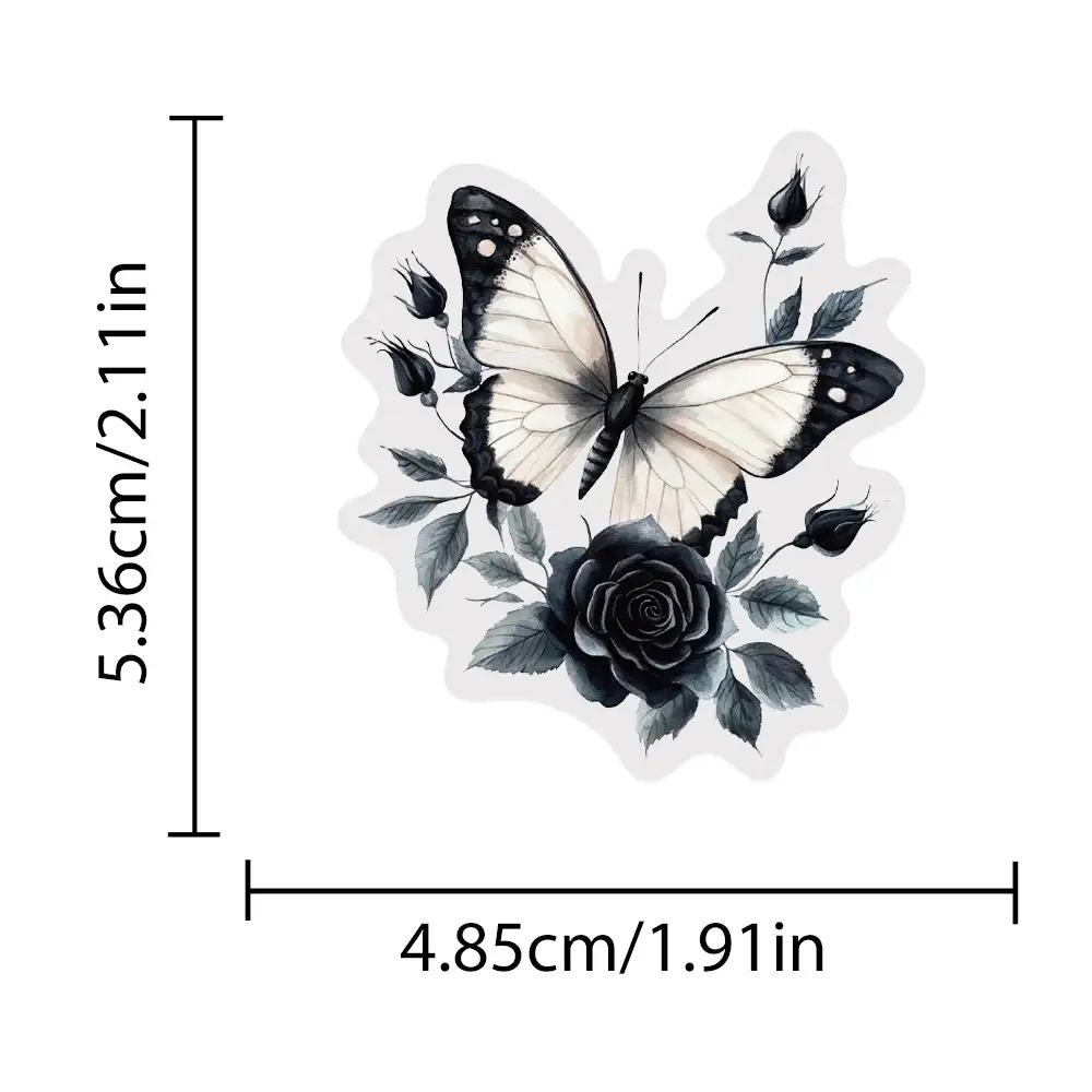 Dark Rose Transparent PET Decorative Stickers