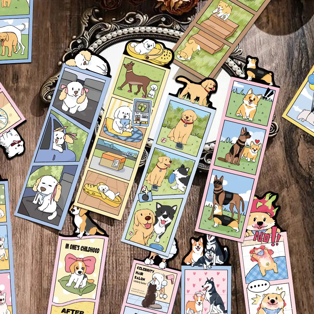 30-Pack Cartoon Dog Bookmarks