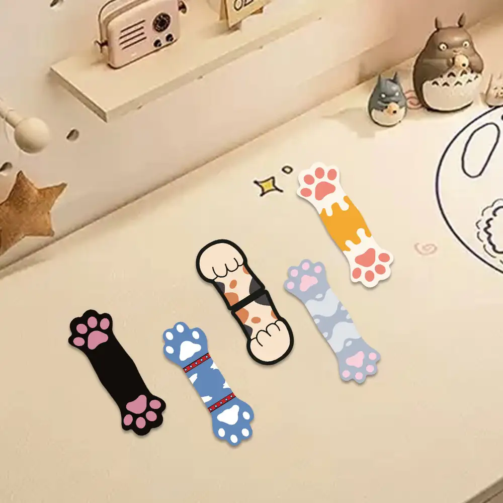 Cartoon Cat Paw Magnetic Bookmarks, 5-Pack