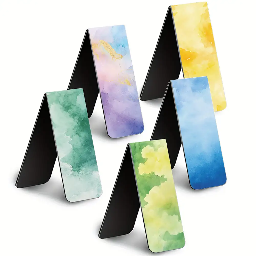 5-Pack Watercolor Cartoon Magnetic Bookmarks