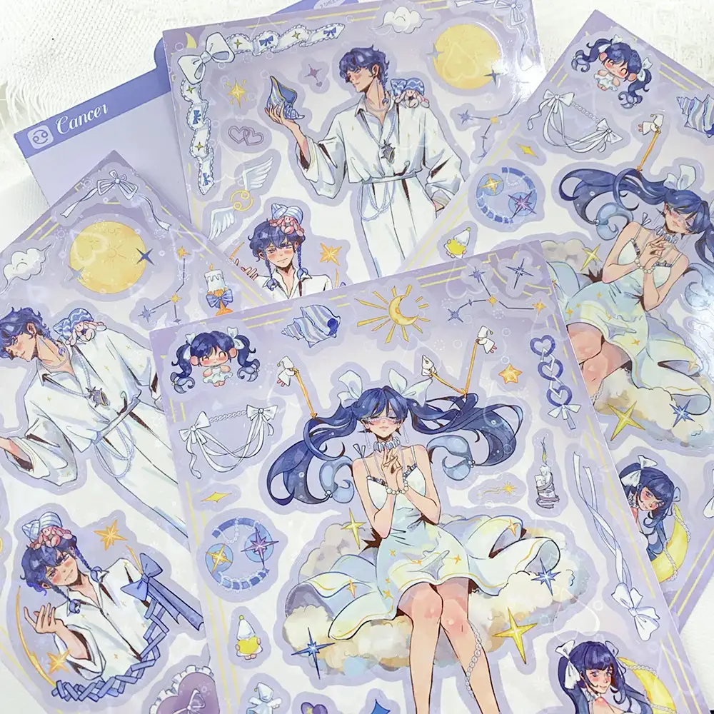 Cancer Zodiac Stickers, 2-Sheet Pack