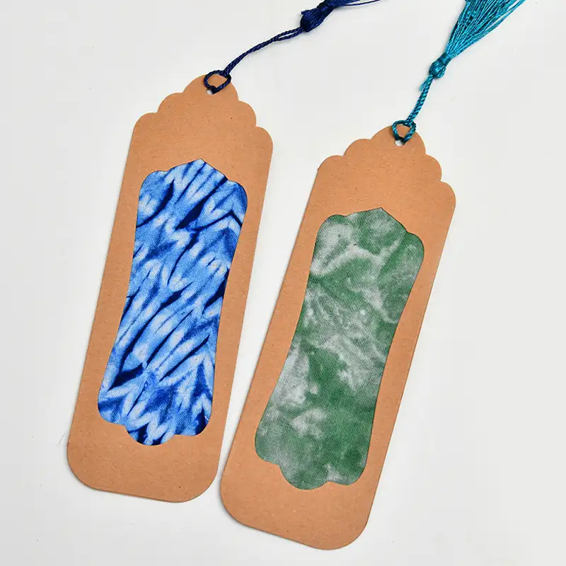 Handmade Blue Tie-Dye Bookmark