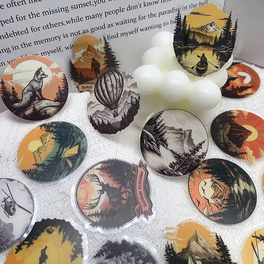 50 Transparent PET Stickers for Luggage and Helmets