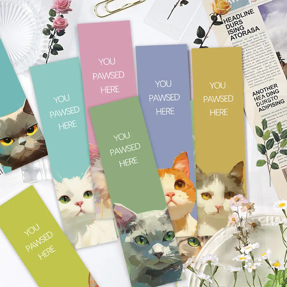 30-Piece Cartoon Cat Bookmark Set