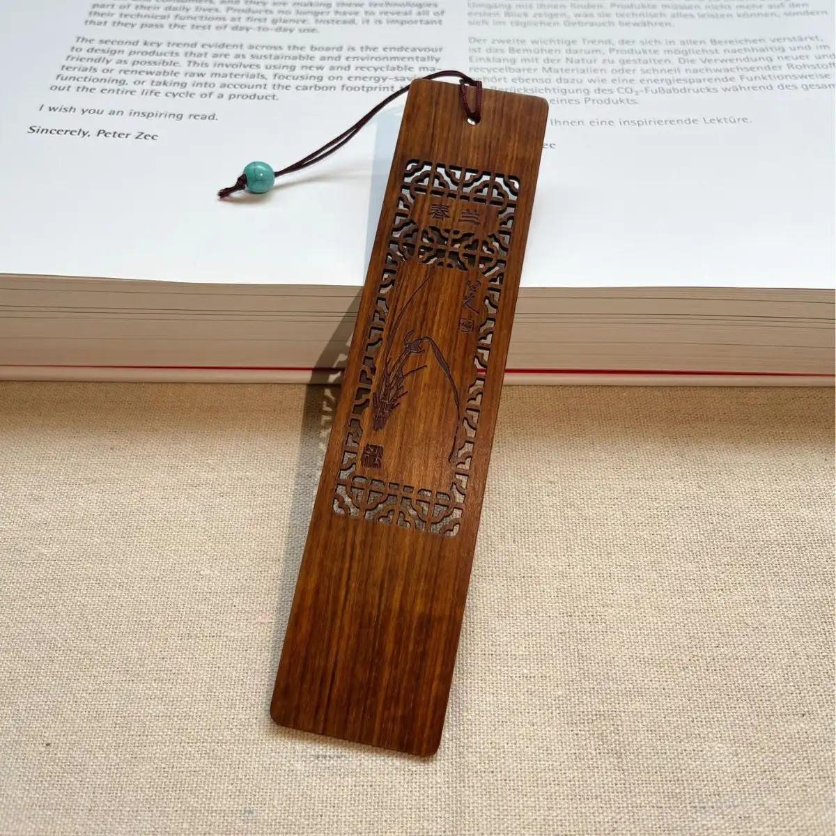 Chinese-Style Classical Wooden Bookmark Gift