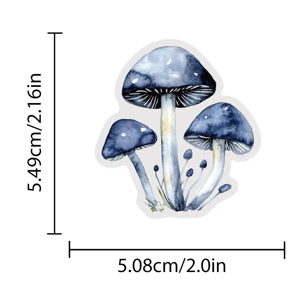 復古蘑菇防水透明貼紙