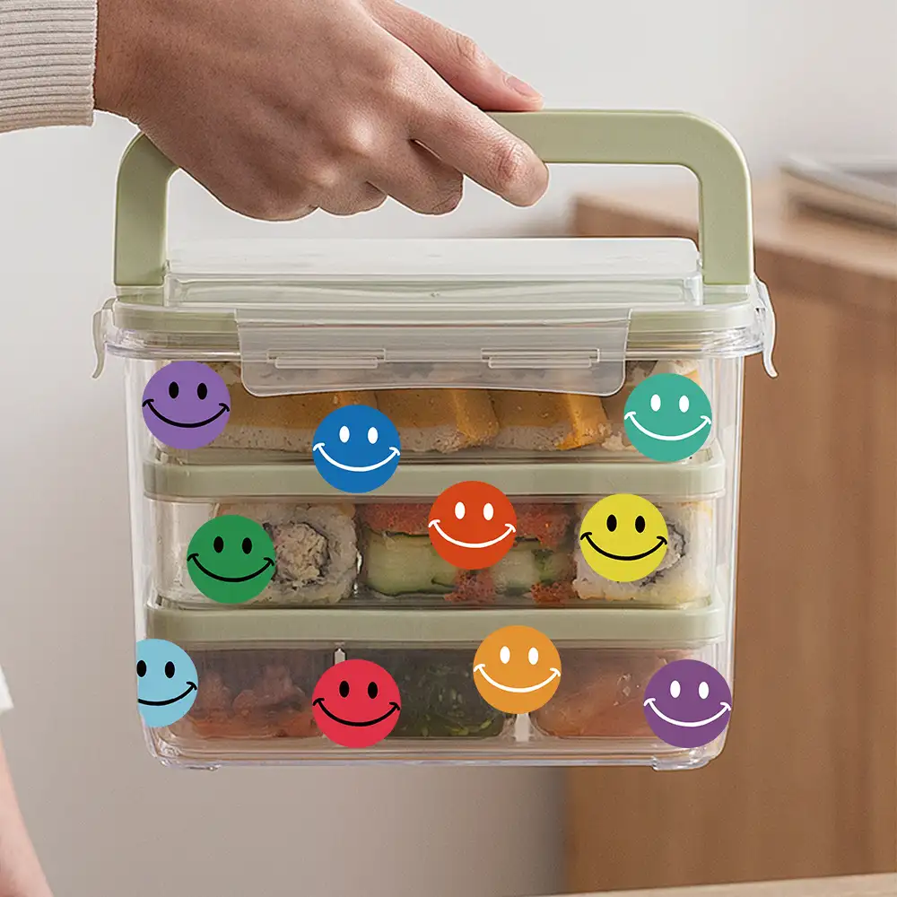 Cartoon Smiley Sticker Tape Roll for Journaling and Envelope Sealing