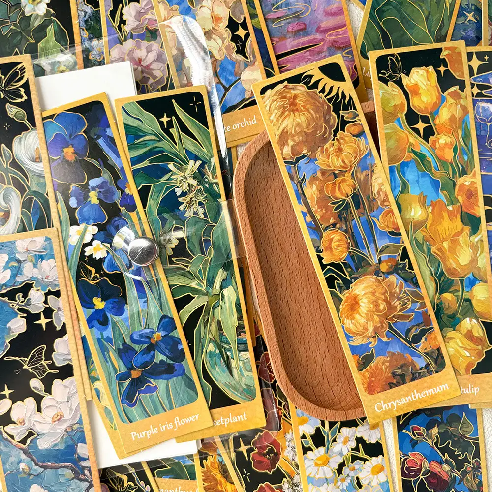 30 Floral Oil Painting Bookmarks