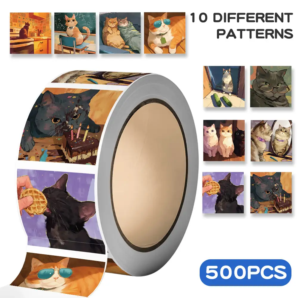 Cartoon Cat Decorative Sticker Roll