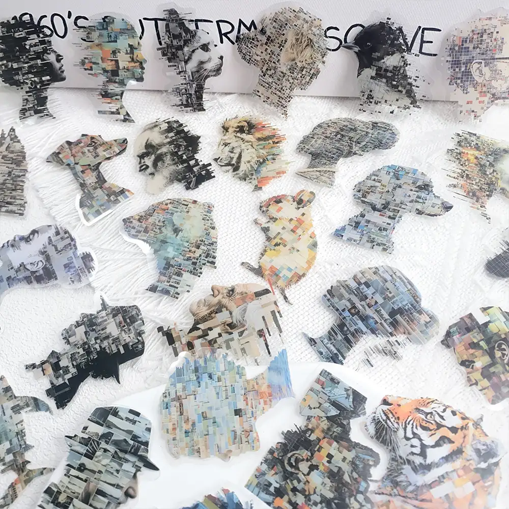 50 Animal Portrait Collage Stickers for Phones and Laptops