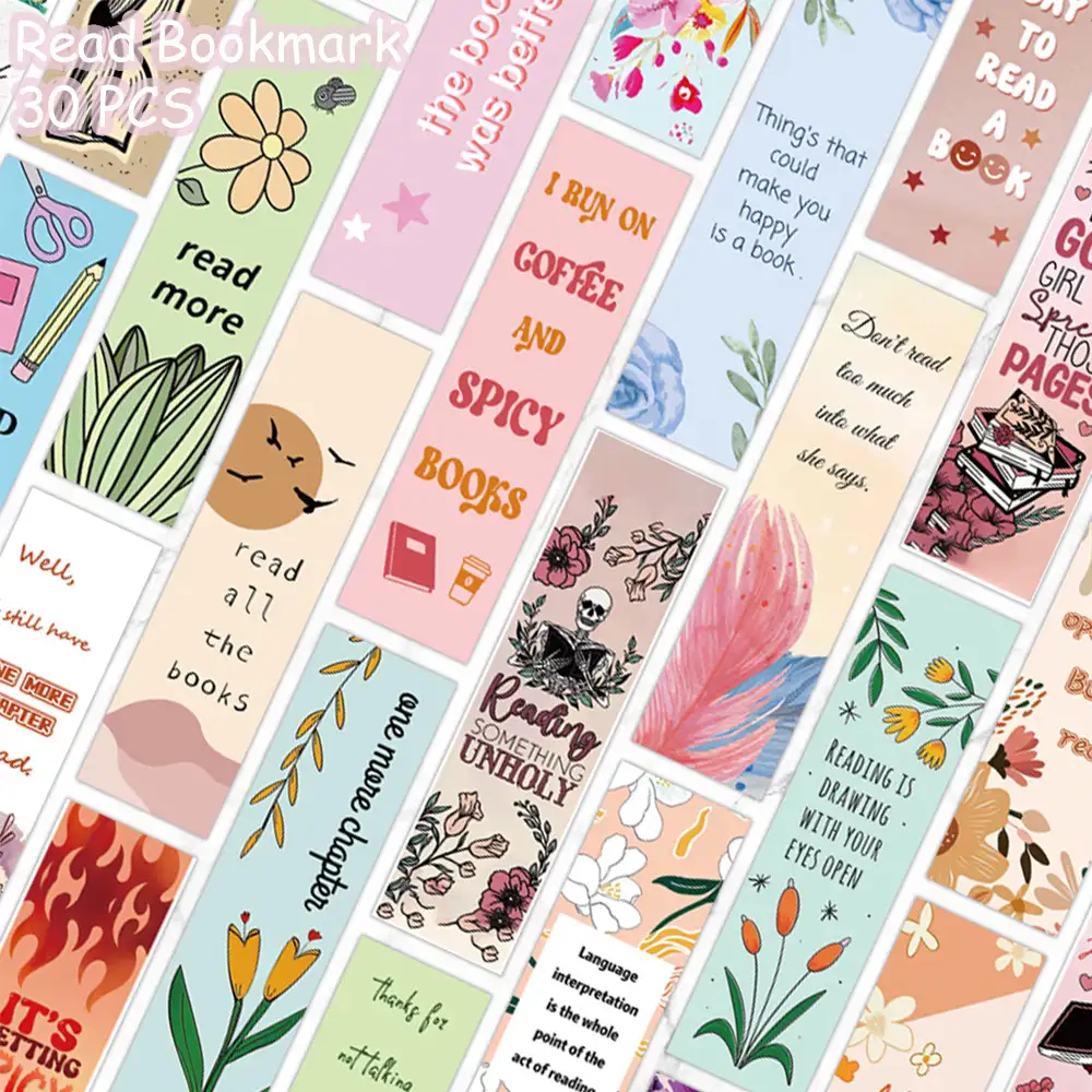 30-Piece Paper Bookmarks for Reading and Journaling