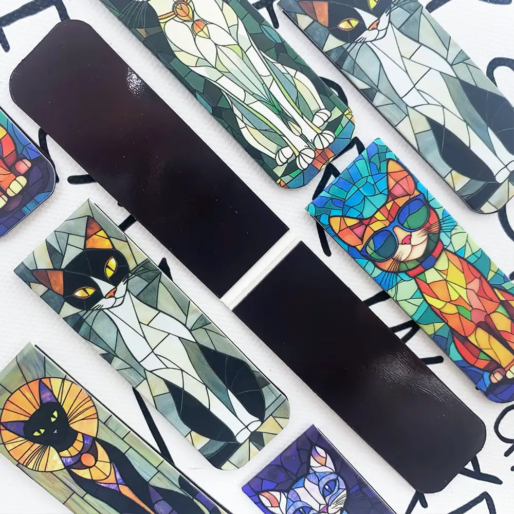 Elegant Cat Magnetic Bookmarks, 5-Pack