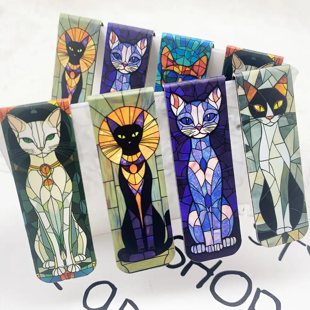 Elegant Cat Magnetic Bookmarks, 5-Pack