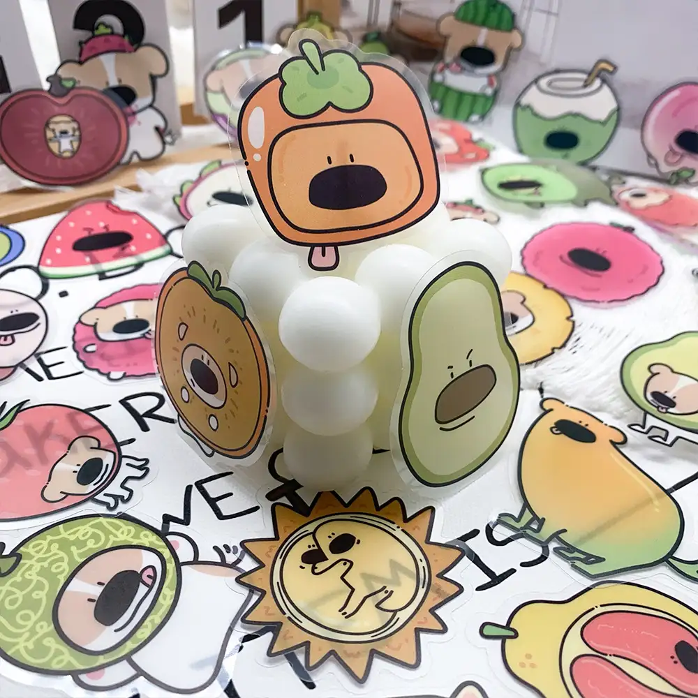 50 Cartoon Fruit Dog Waterproof Stickers