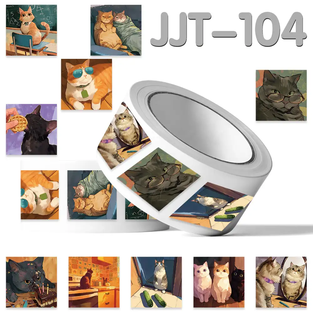 Cartoon Cat Decorative Sticker Roll